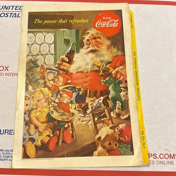 Vintage Santa Coca Cola Ad Dec 1953 - Picture 1 of 1